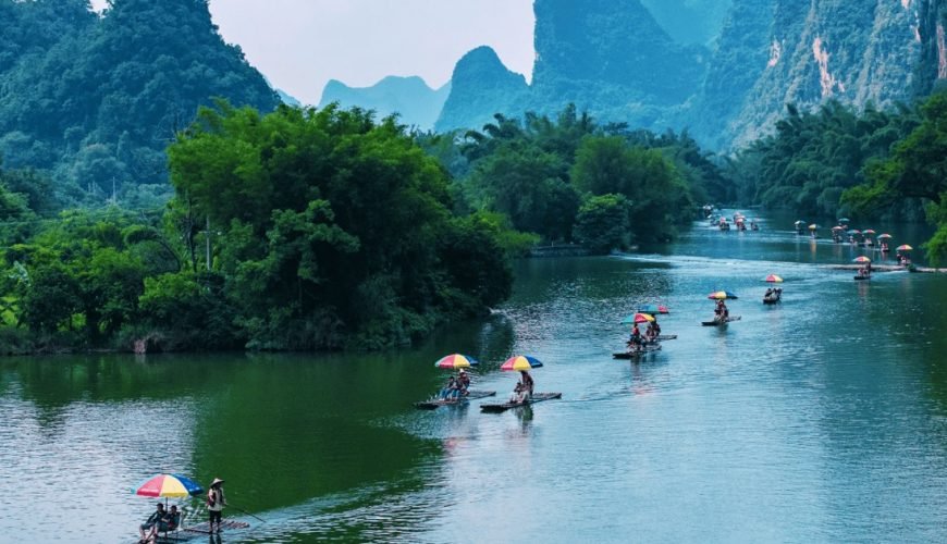 Bamboo river rafting
