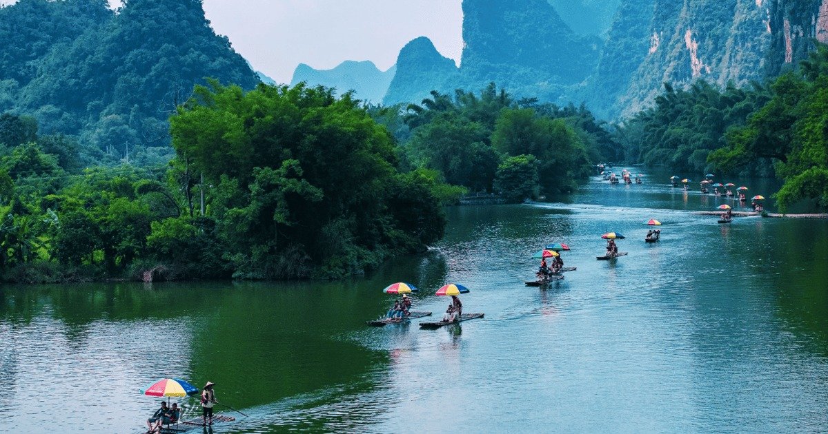 Bamboo river rafting